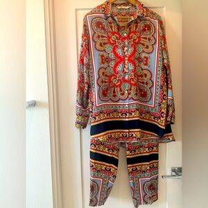 Zara Multicolor Paisley Set- Tunic Top & Pants